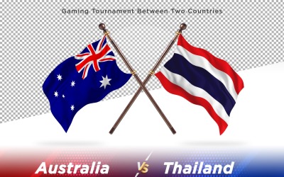 Australien kontra Thailand två flaggor