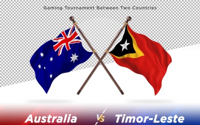 Australien kontra Timor-Leste två flaggor