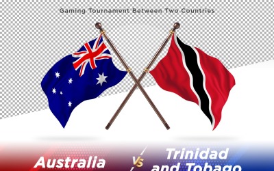 Australien kontra Trinidad och Tobago två flaggor