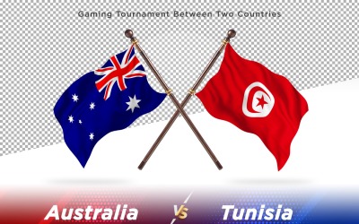 Australien kontra Tunisien Två flaggor