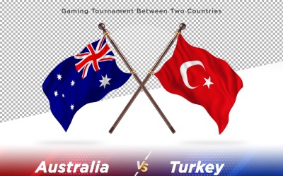 Australien kontra Turkiet två flaggor