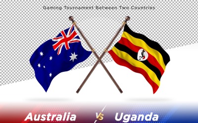 Australien kontra Uganda två flaggor