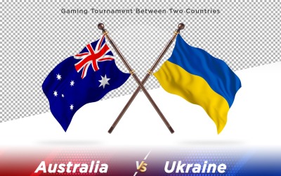 Australien kontra Ukraina två flaggor