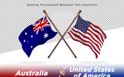 Australien kontra USA Amerikas två flaggor