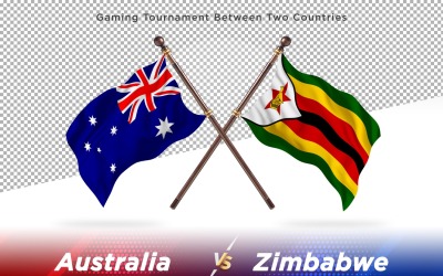 Australien kontra Zimbabwe två flaggor
