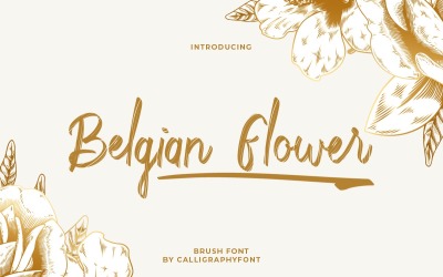 Fuente de pincel de flor belga