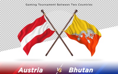 Autriche contre Bhoutan deux drapeaux