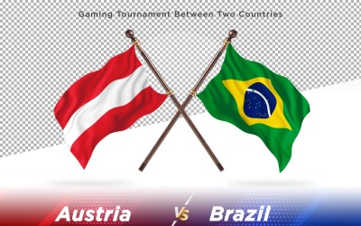 Autriche contre Brésil Two Flags