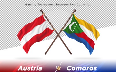 Autriche contre Comores deux drapeaux