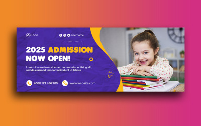 Facebook-Cover-Designvorlage für den Eintritt in die Schule für Kinder