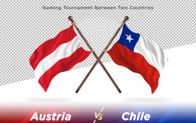 Österreich gegen Chile mit zwei Flaggen