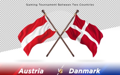 Österreich gegen Dänemark Zwei Flaggen