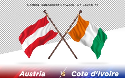 Österreich gegen Elfenbeinküste Two Flags