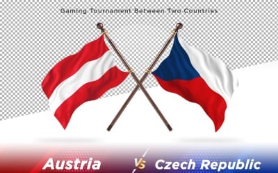 Österreich gegen Tschechien Two Flags