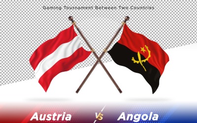 Österrike kontra Angola två flaggor