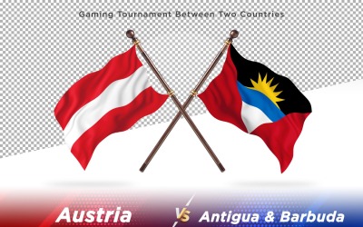 Österrike kontra Antigua och Barbuda två flaggor