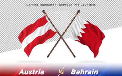 Österrike kontra Bahrain två flaggor