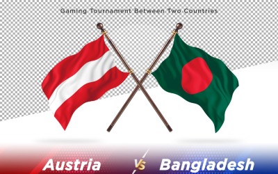 Österrike kontra Bangladesh Två flaggor