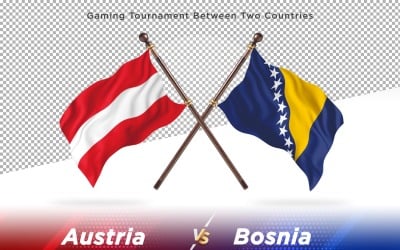 Österrike kontra Bosnien och Hercegovina Två flaggor