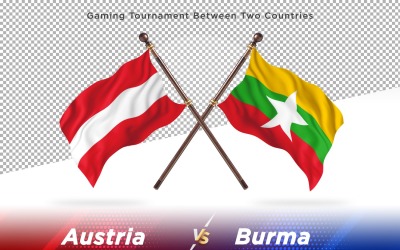 Österrike kontra Burma två flaggor