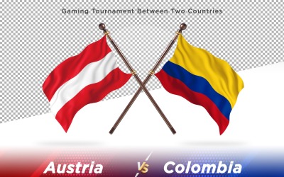 Österrike kontra Colombia Två flaggor