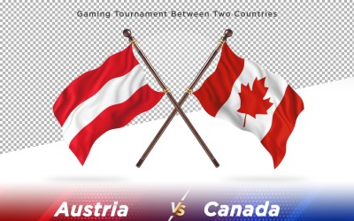 Österrike kontra Kanada två flaggor