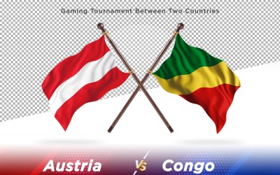 Österrike kontra Kongo två flaggor