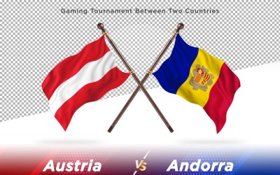 Österrike mot Andorra Två flaggor