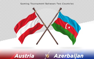 Österrike mot Azerbajdzjan Två flaggor