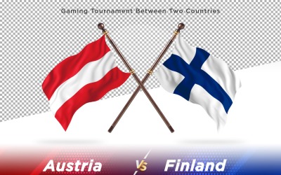 Autriche contre Finlande deux drapeaux