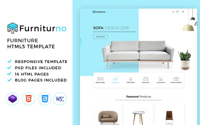 Furnitureno - Меблевий магазин Сучасний HTML -шаблон електронної комерції