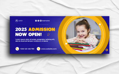 Kids School Education Admission Facebook Cover & Social Media Header designmall