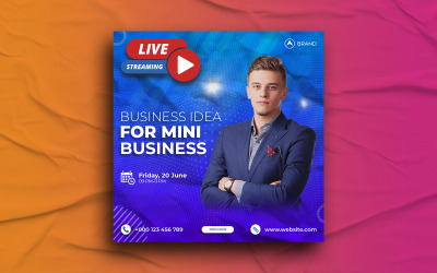 Live-Streaming-Workshop Social Media Instagram-Post Banner-Vorlage