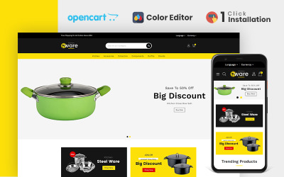 Modèle OpenCart de magasin d'accessoires d'ustensiles de cuisine