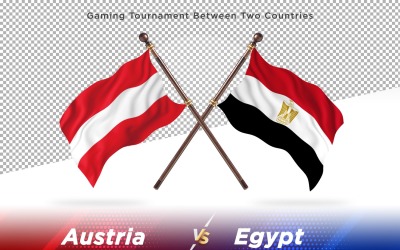 Österrike kontra Egypten två flaggor