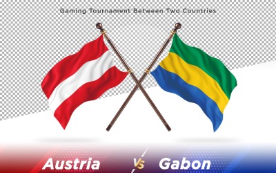 Österrike kontra Gabon två flaggor