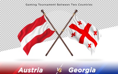 Österrike kontra Georgien två flaggor