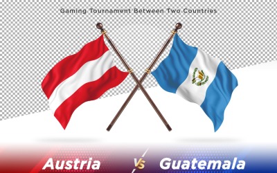 Österrike kontra Guatemala Två flaggor