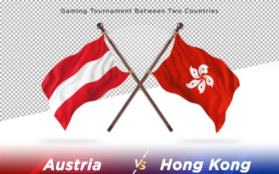 Österrike kontra Hongkong två flaggor