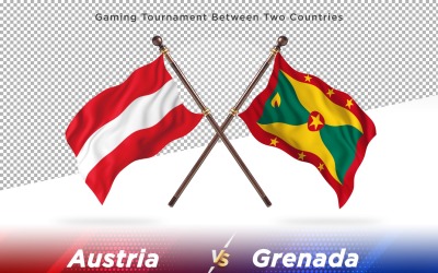Rakousko proti Grenadě dvě vlajky