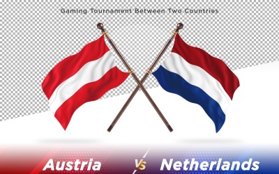 Austria contra dos banderas de Holanda