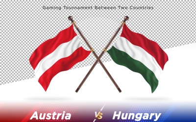 Austria versus Hungary Two Flags