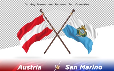 Austria versus san Marino Two Flags