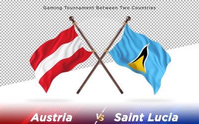 Autriche contre Sainte-Lucie deux drapeaux