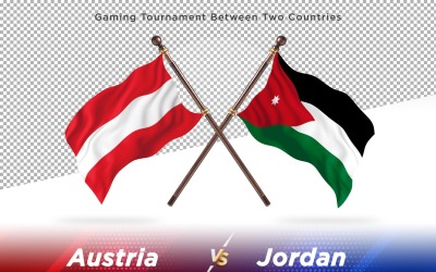 L&amp;#39;Autriche contre la Jordanie deux drapeaux