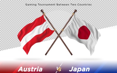 L&amp;#39;Autriche contre le Japon Deux drapeaux