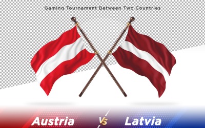 Österreich gegen Lettland Zwei Flaggen