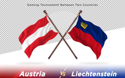Österreich gegen Liechtenstein zwei Flaggen