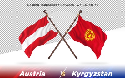 Österrike kontra Kirgizistan Två flaggor