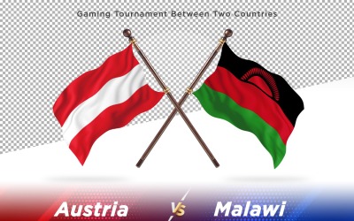 Österrike kontra Malawi två flaggor